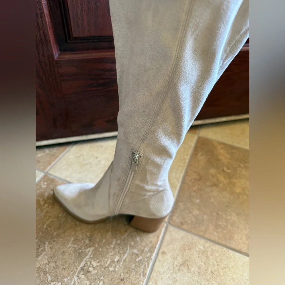 MARC FISJER ML CATHI POINTED TOE OVER KNEE BOOT STELLA FABRIC 5.5 MEDIUM